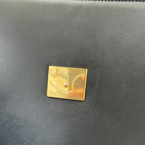 Salvatore Ferragamo Black Leather Handbag, Gold Hardware, free LV lock & key - Picture 9 of 16